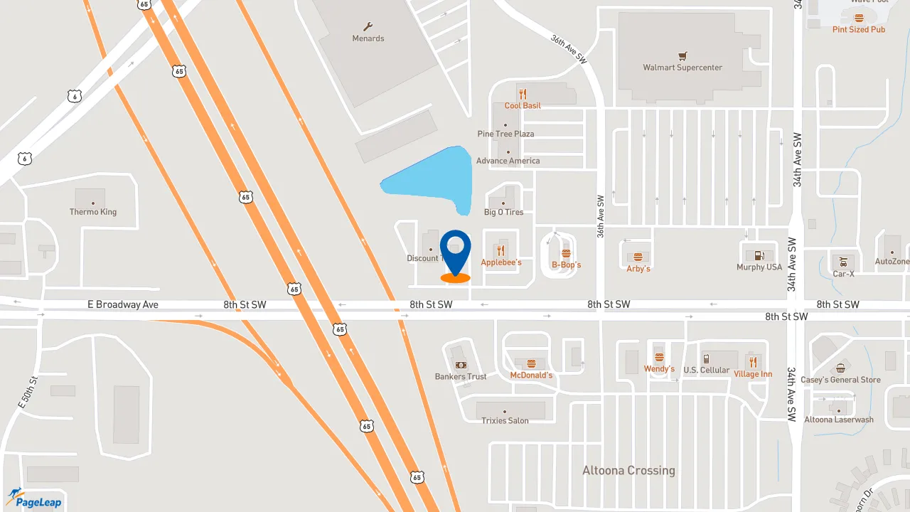 https://pageleap.com map showing location of Popeyes Louisiana Kitchen in Altoona.