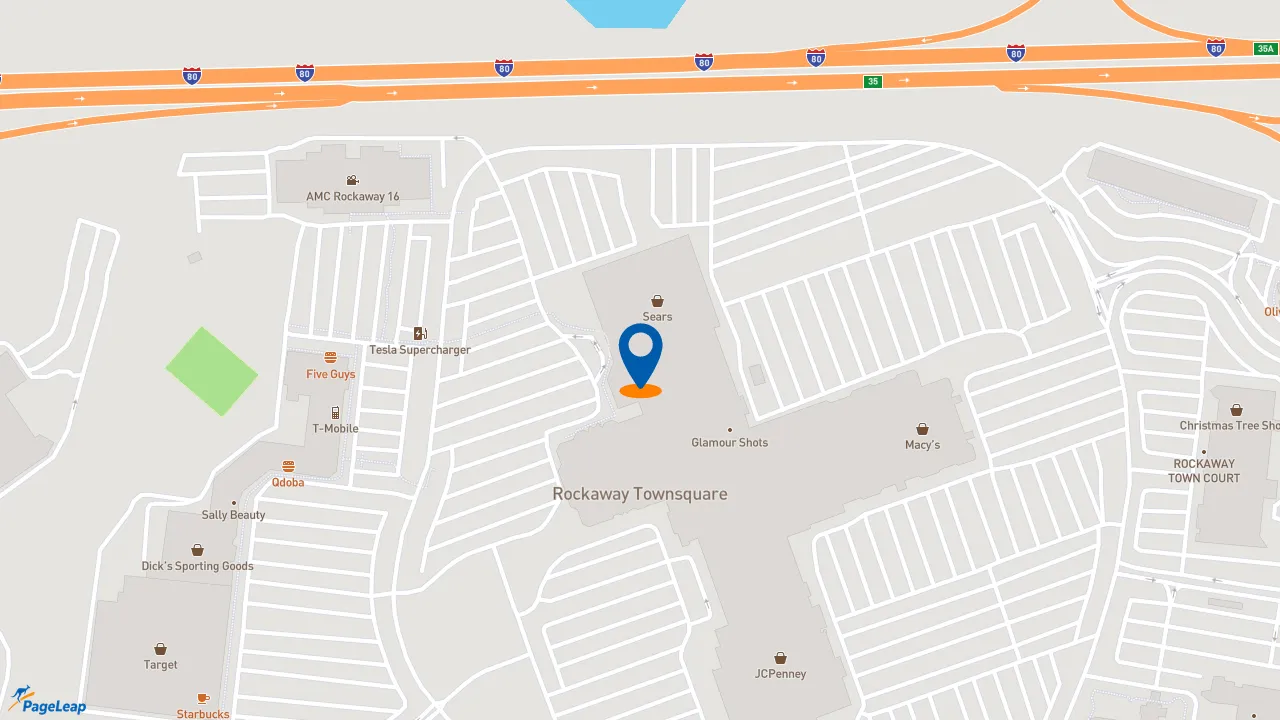 https://pageleap.com map showing location of Popeyes Louisiana Kitchen in Rockaway.