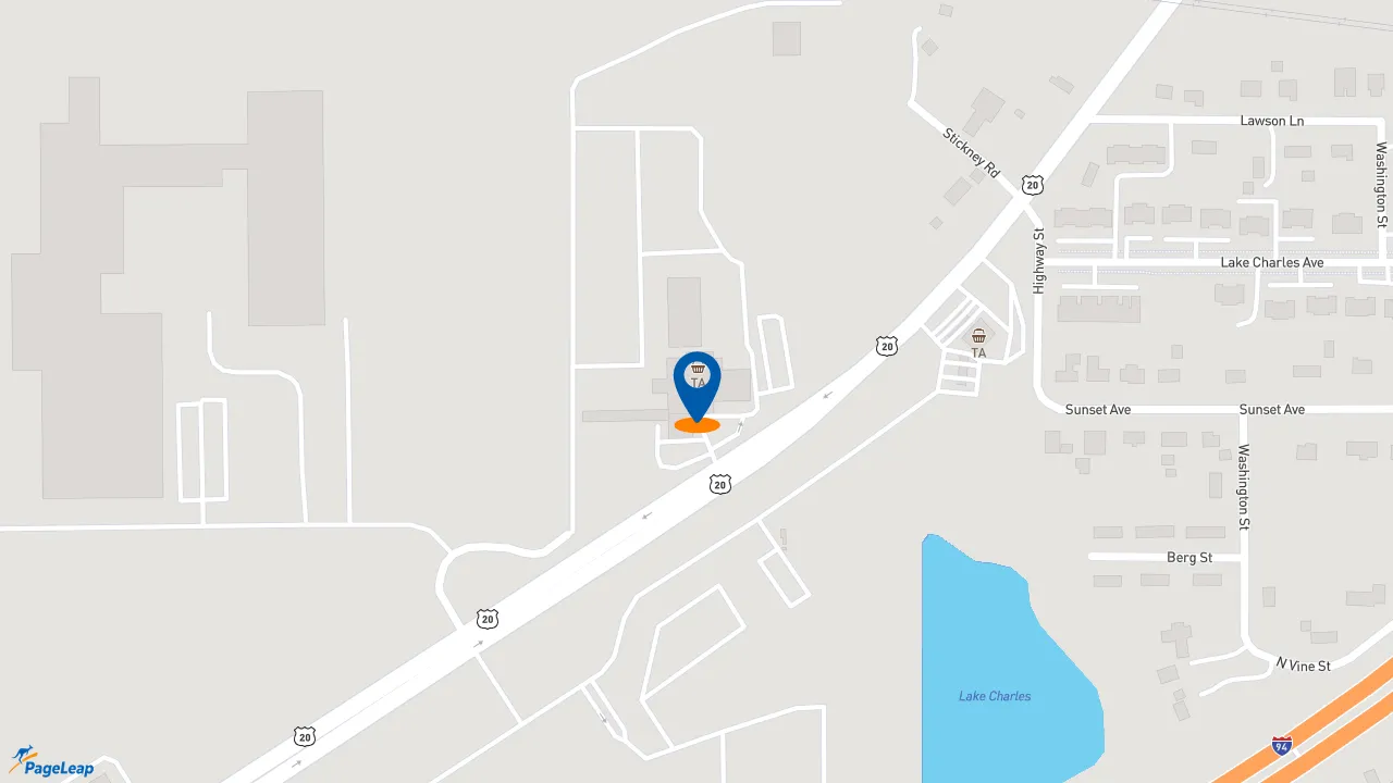 https://pageleap.com map showing location of Popeyes Louisiana Kitchen in Porter.
