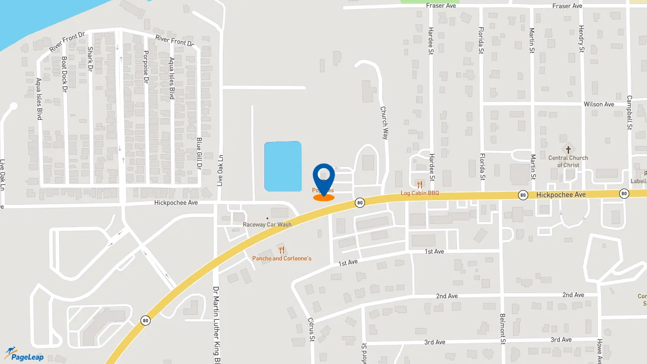 https://pageleap.com map showing location of Popeyes Louisiana Kitchen in Labelle.