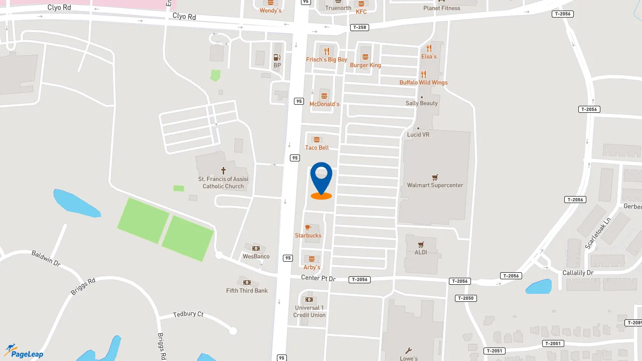 https://pageleap.com map showing location of Popeyes Louisiana Kitchen in Dayton.