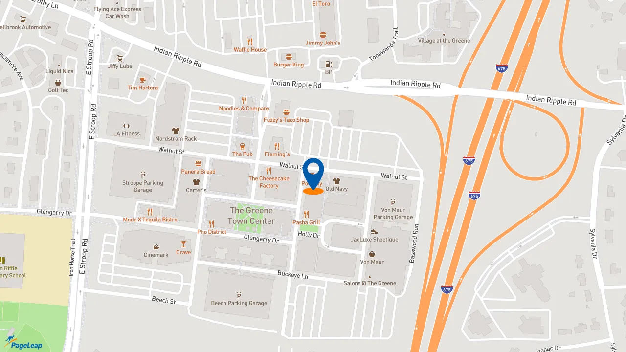 https://pageleap.com map showing location of Potbelly in Beavercreek.