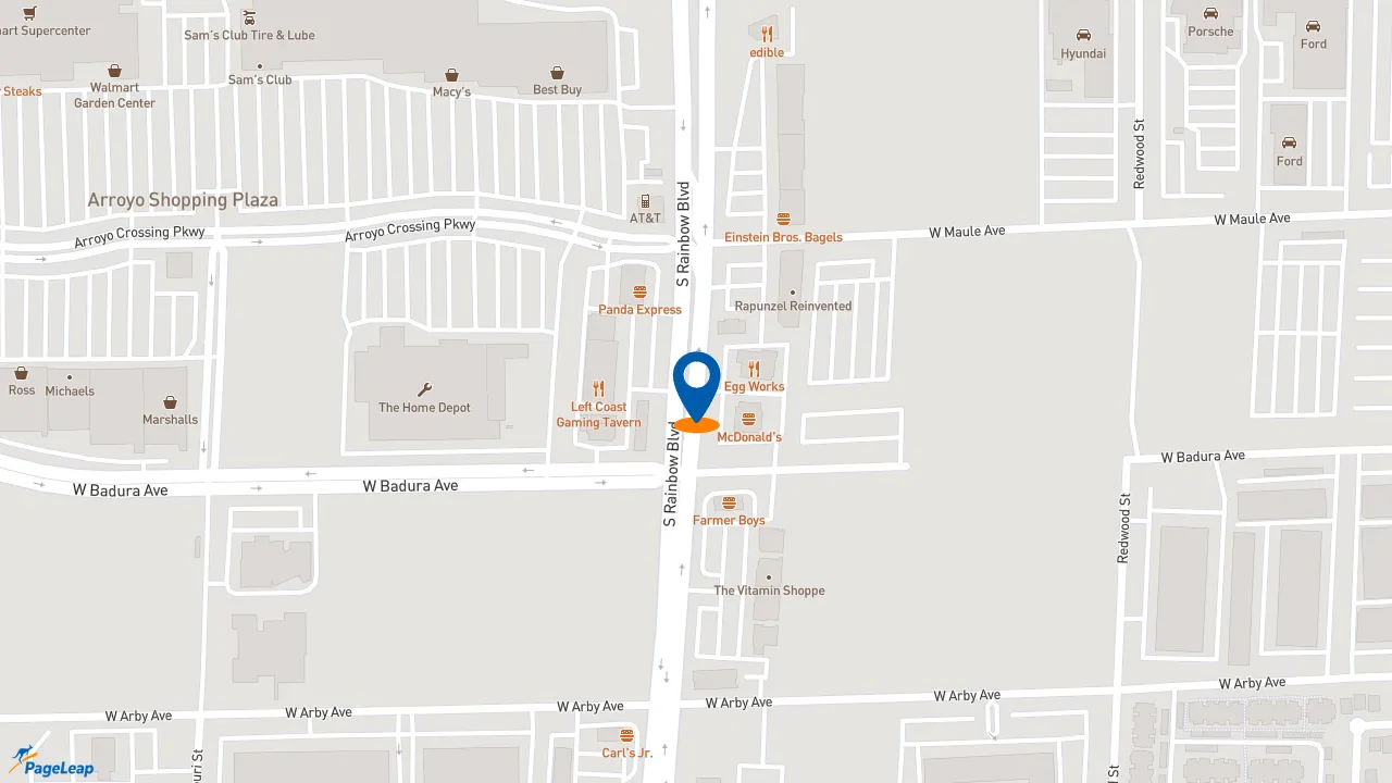 https://pageleap.com map showing location of Potbelly Sandwich Shop in Las Vegas.