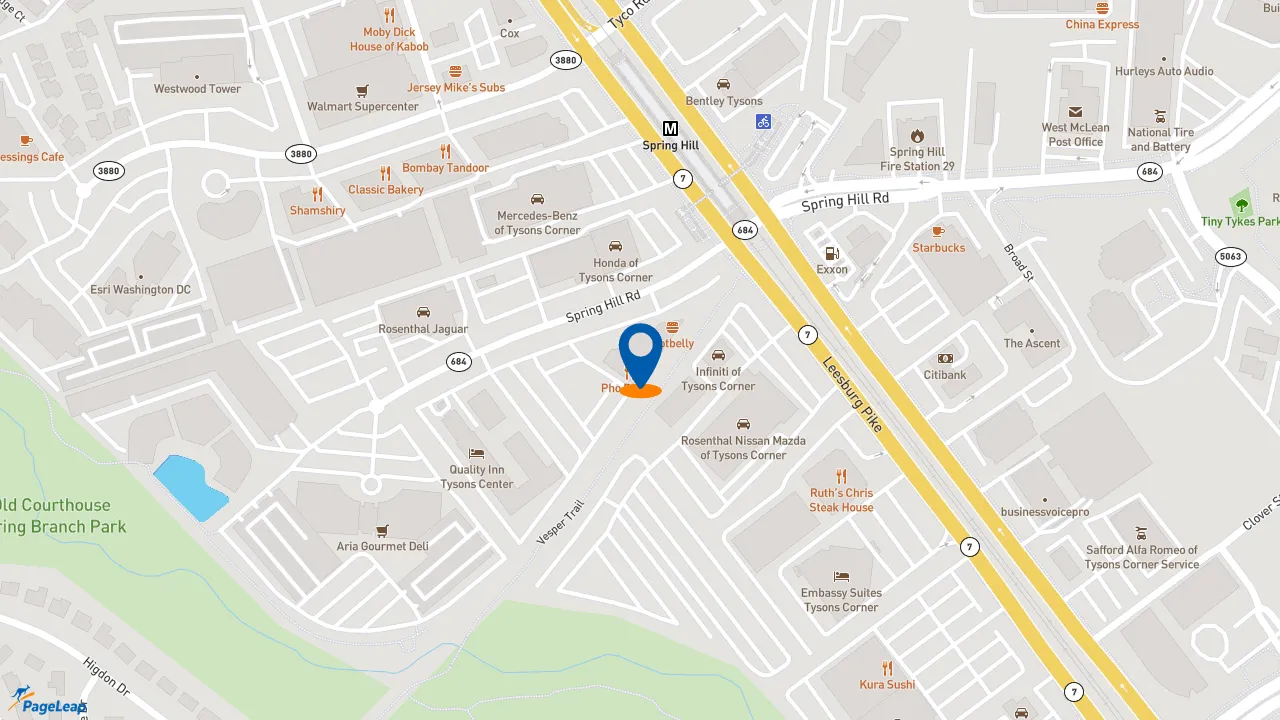 https://pageleap.com map showing location of Potbelly in Tysons.