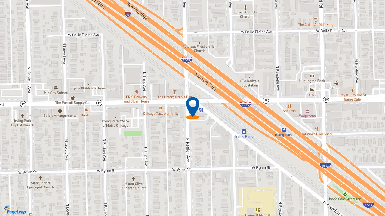 https://pageleap.com map showing location of Potbelly in Chicago.