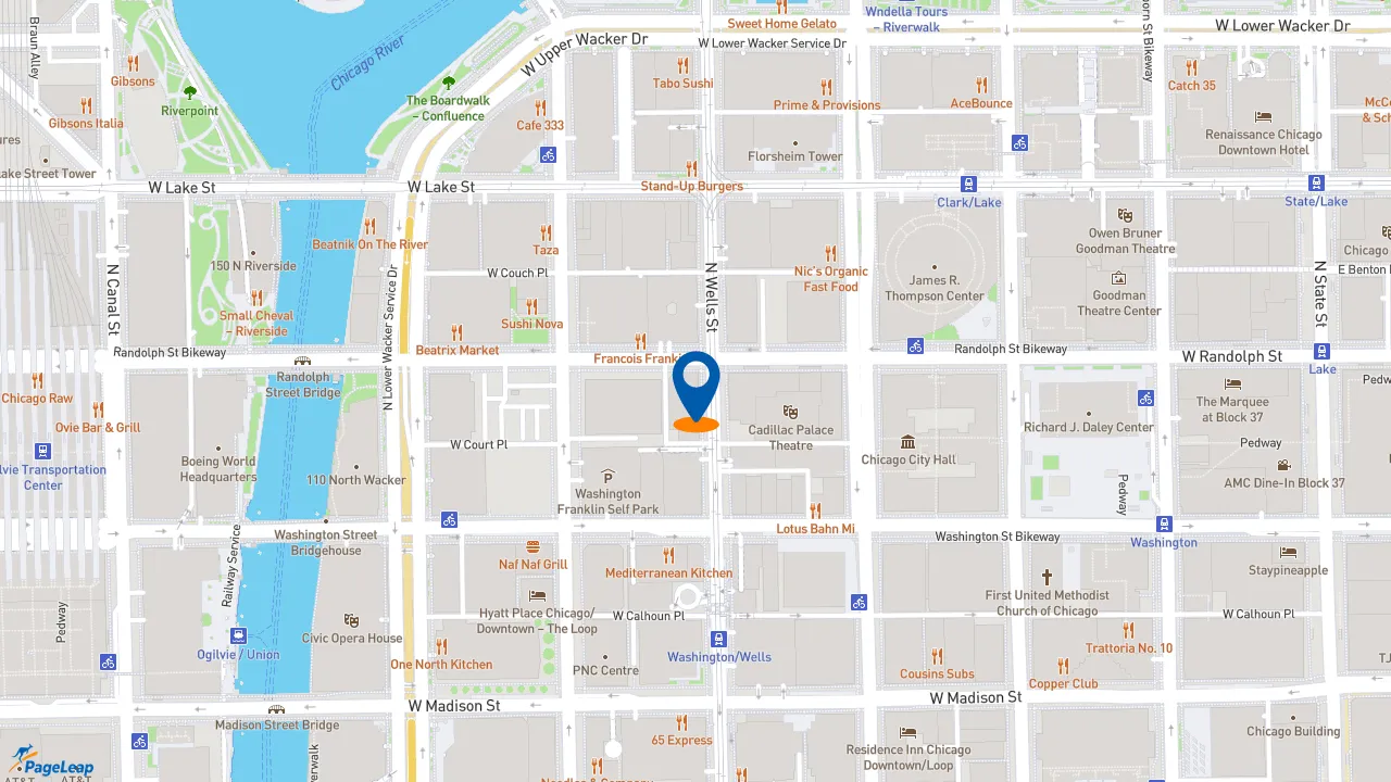 https://pageleap.com map showing location of Potbelly in Chicago.