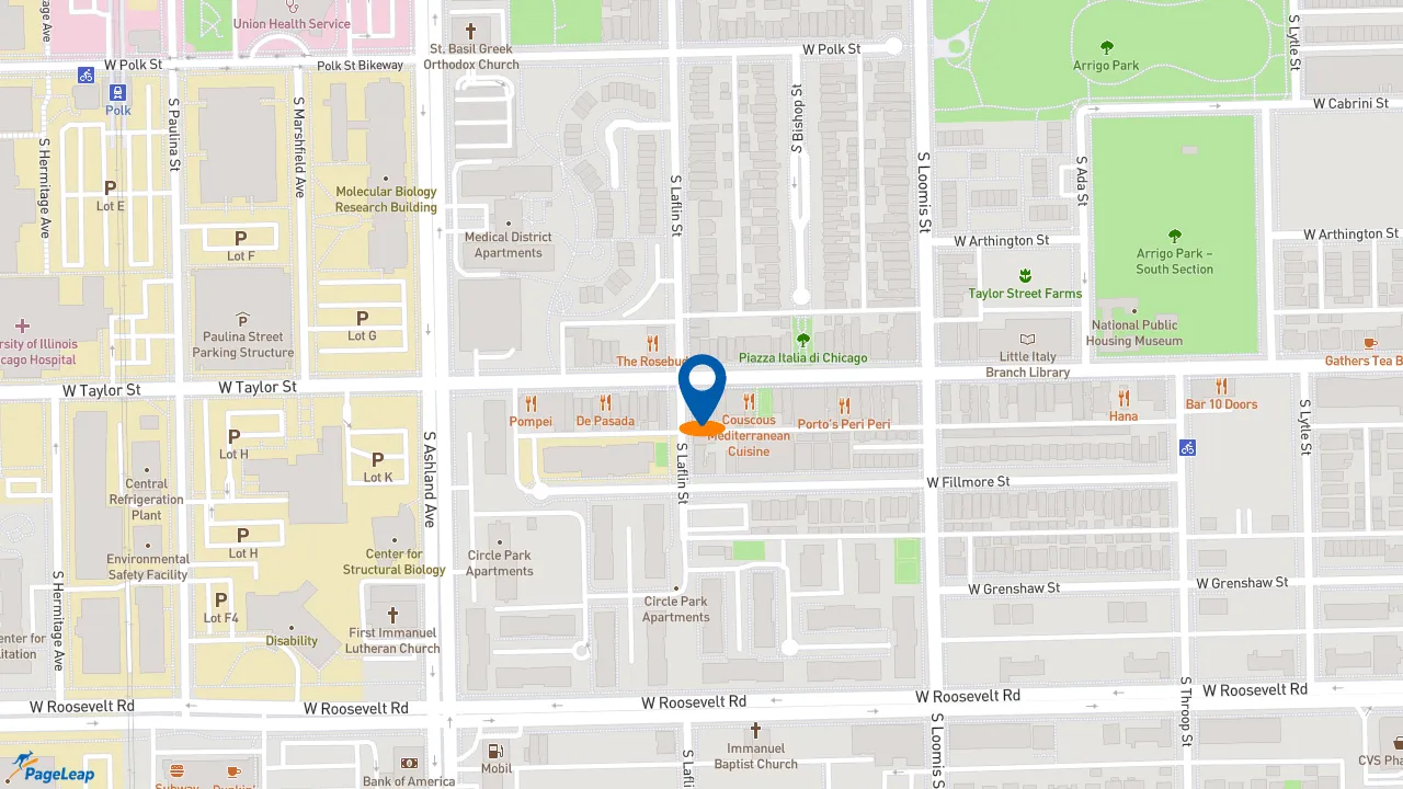 https://pageleap.com map showing location of Potbelly in Chicago.