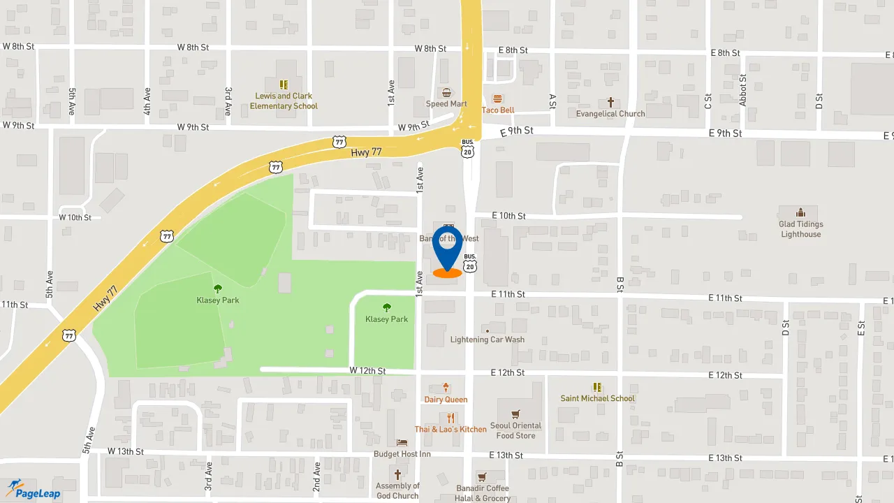https://pageleap.com map showing location of Prime Performance Auto Repair in South Sioux City.