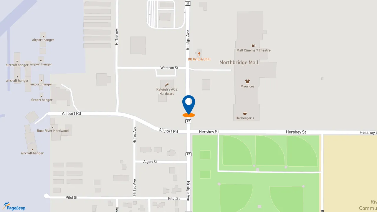 https://pageleap.com map showing location of QDOBA Mexican Eats in Albert Lea.