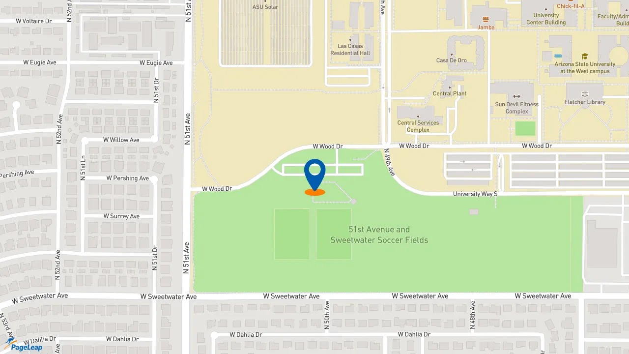 https://pageleap.com map showing location of QDOBA Mexican Eats in Glendale.