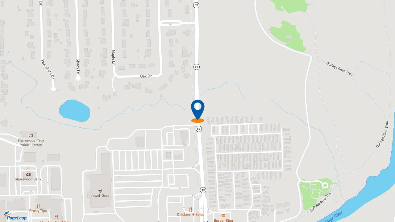 https://pageleap.com map showing location of Raising Cane&#039;s Chicken Fingers in Shorewood.