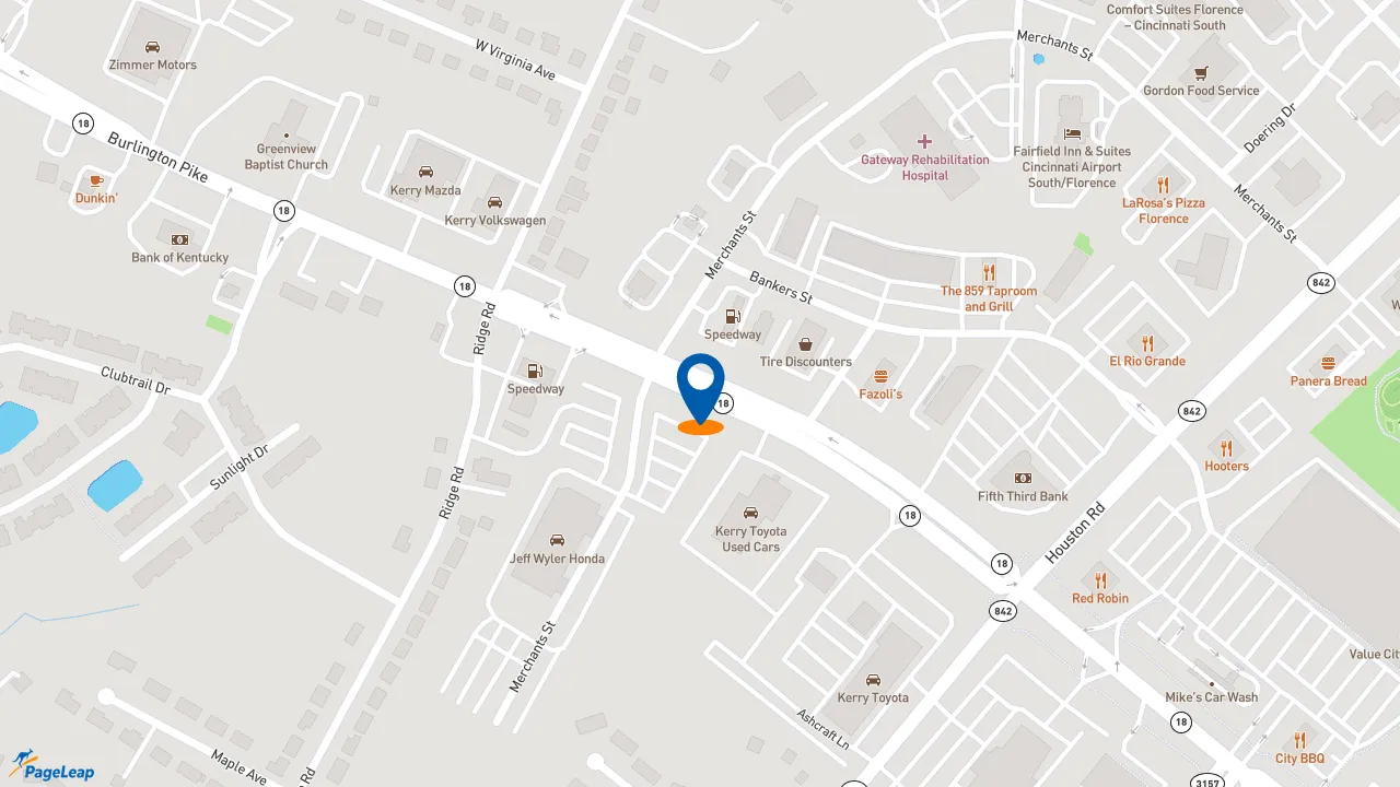 https://pageleap.com map showing location of Raising Cane&#039;s Chicken Fingers in Florence.