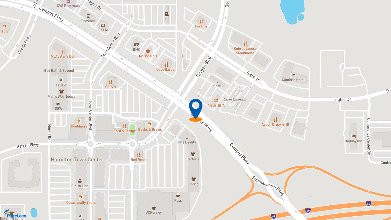 https://pageleap.com map showing location of Raising Cane&#039;s Chicken Fingers in Noblesville.