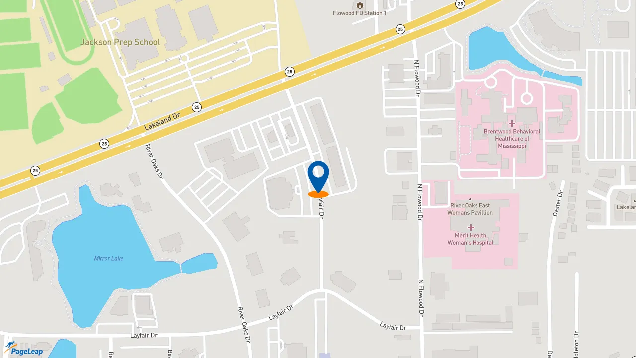 https://pageleap.com map showing location of Raising Cane&#039;s Chicken Fingers in Flowood.