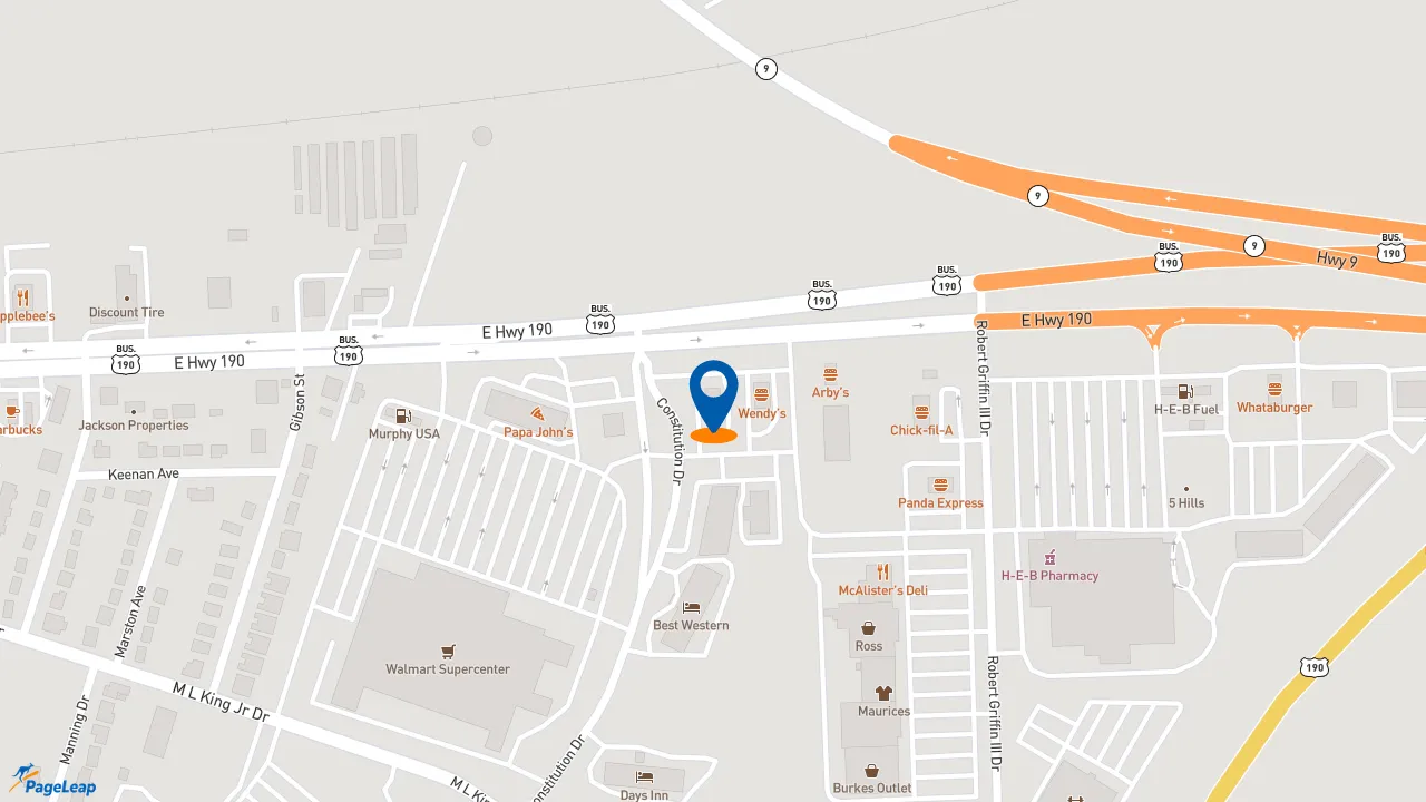 https://pageleap.com map showing location of Raising Cane&#039;s Chicken Fingers in Copperas Cove.