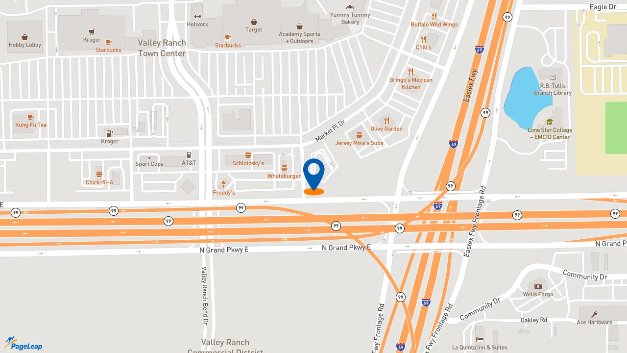 https://pageleap.com map showing location of Raising Cane&#039;s Chicken Fingers in New Caney.