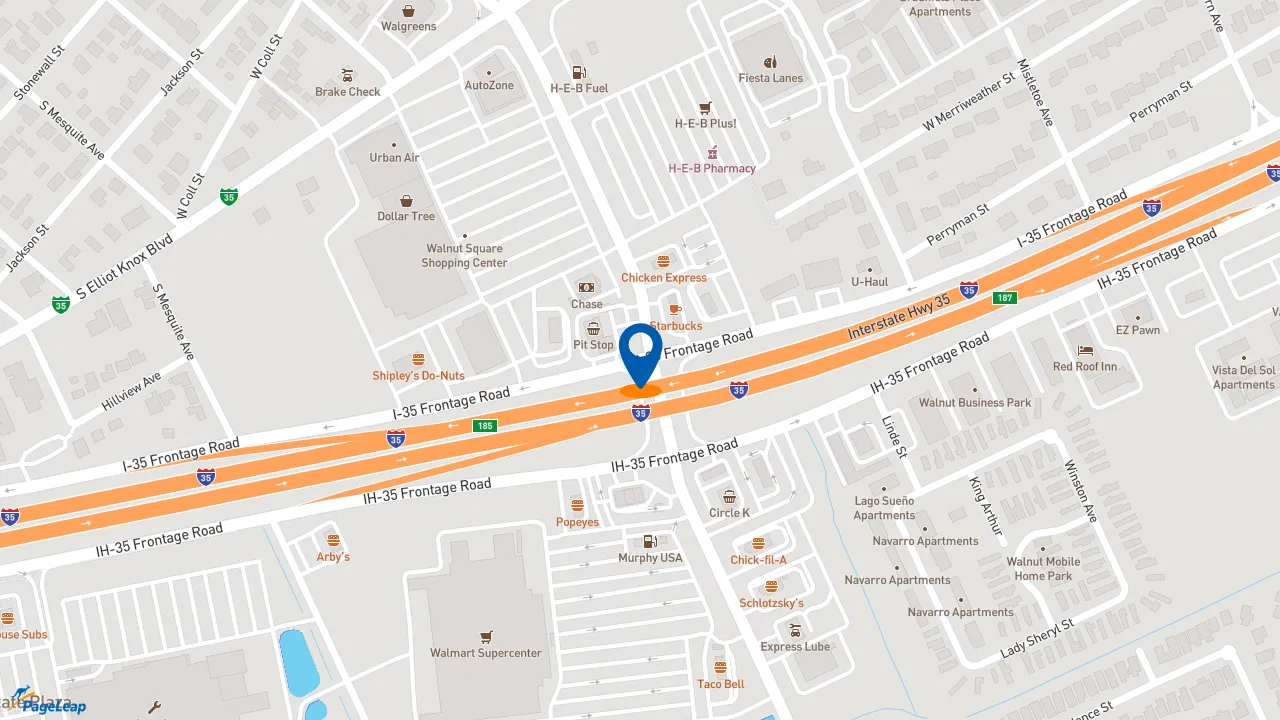 https://pageleap.com map showing location of Raising Cane&#039;s Chicken Fingers in New Braunfels.
