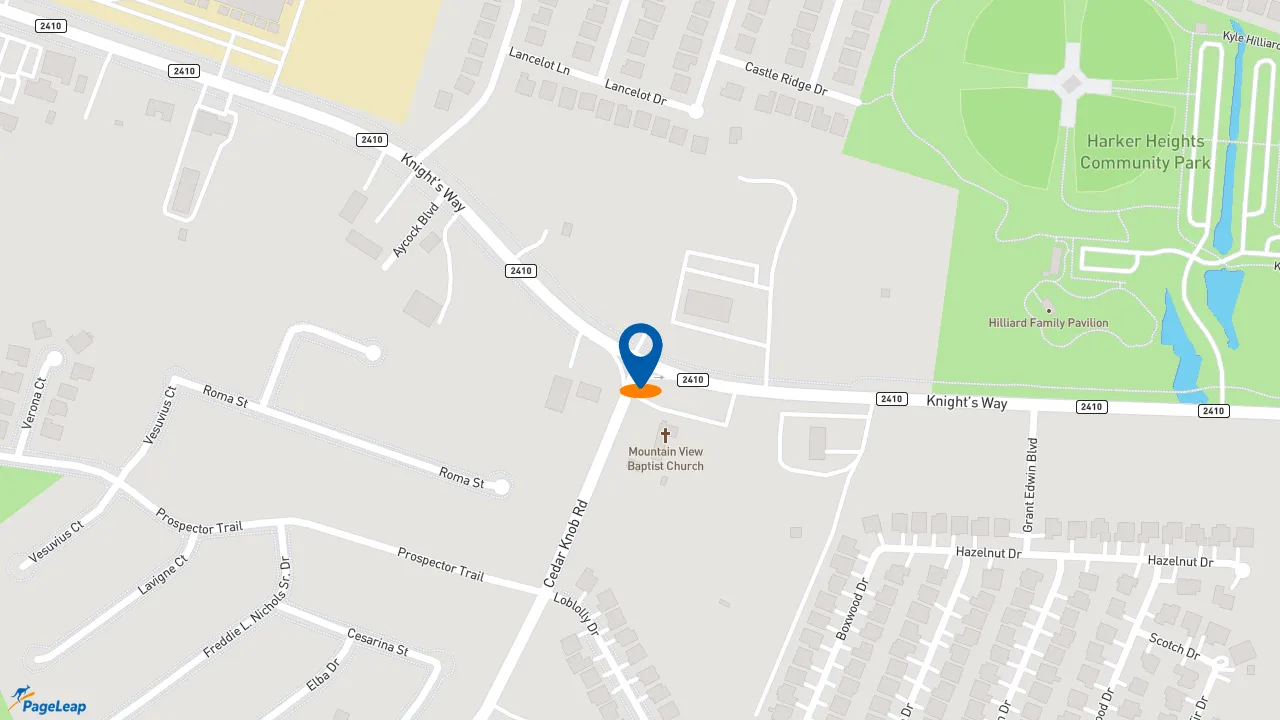 https://pageleap.com map showing location of Raising Cane&#039;s Chicken Fingers in Harker Heights.