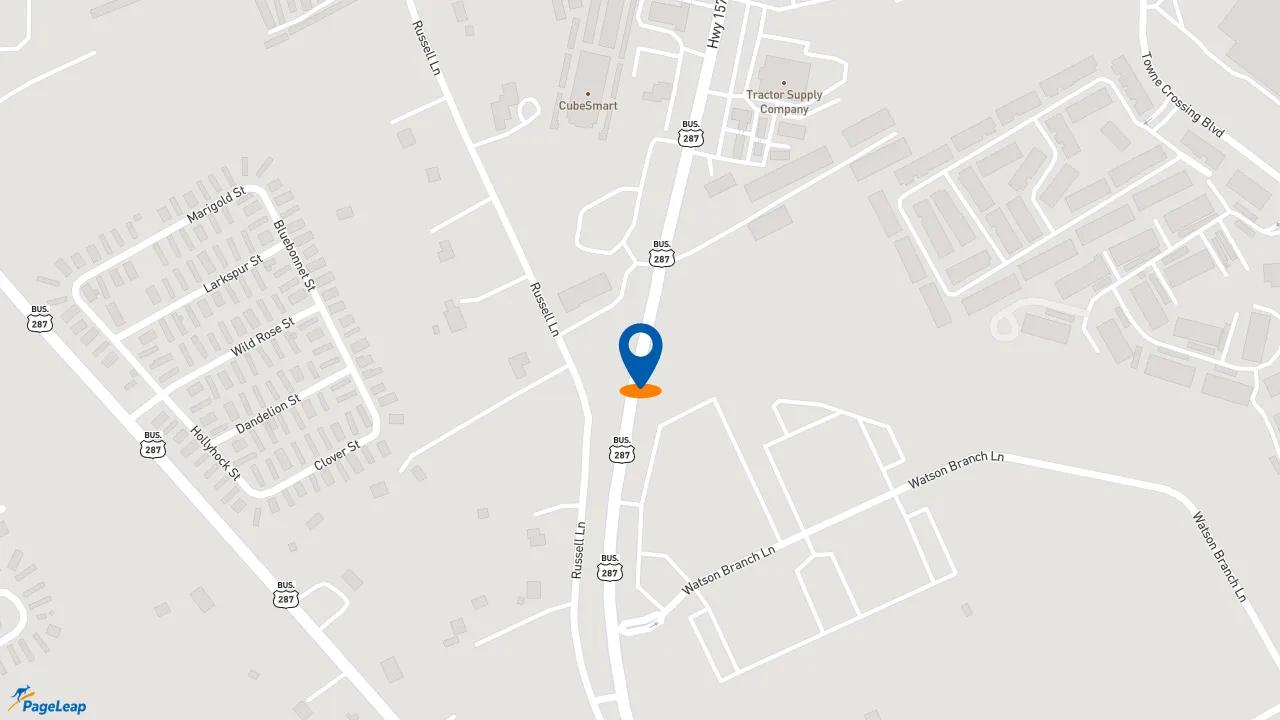 https://pageleap.com map showing location of Raising Cane&#039;s Chicken Fingers in Mansfield.