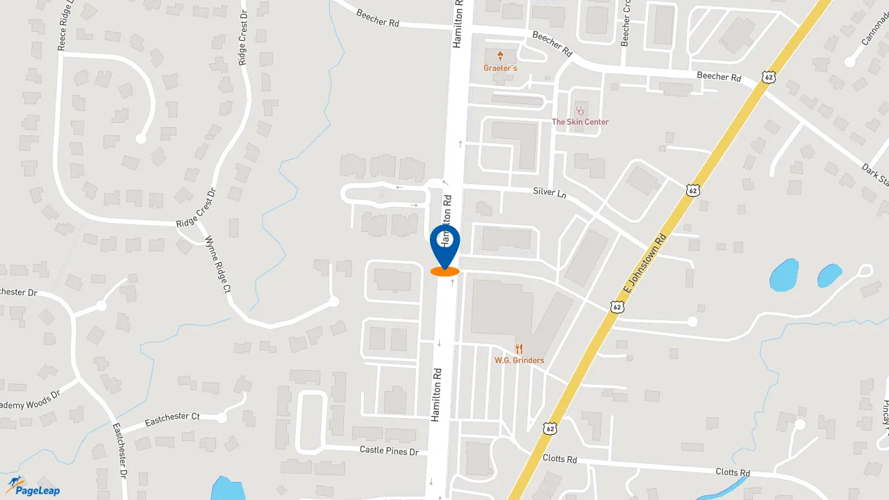 https://pageleap.com map showing location of Raising Cane&#039;s Chicken Fingers in Gahanna.