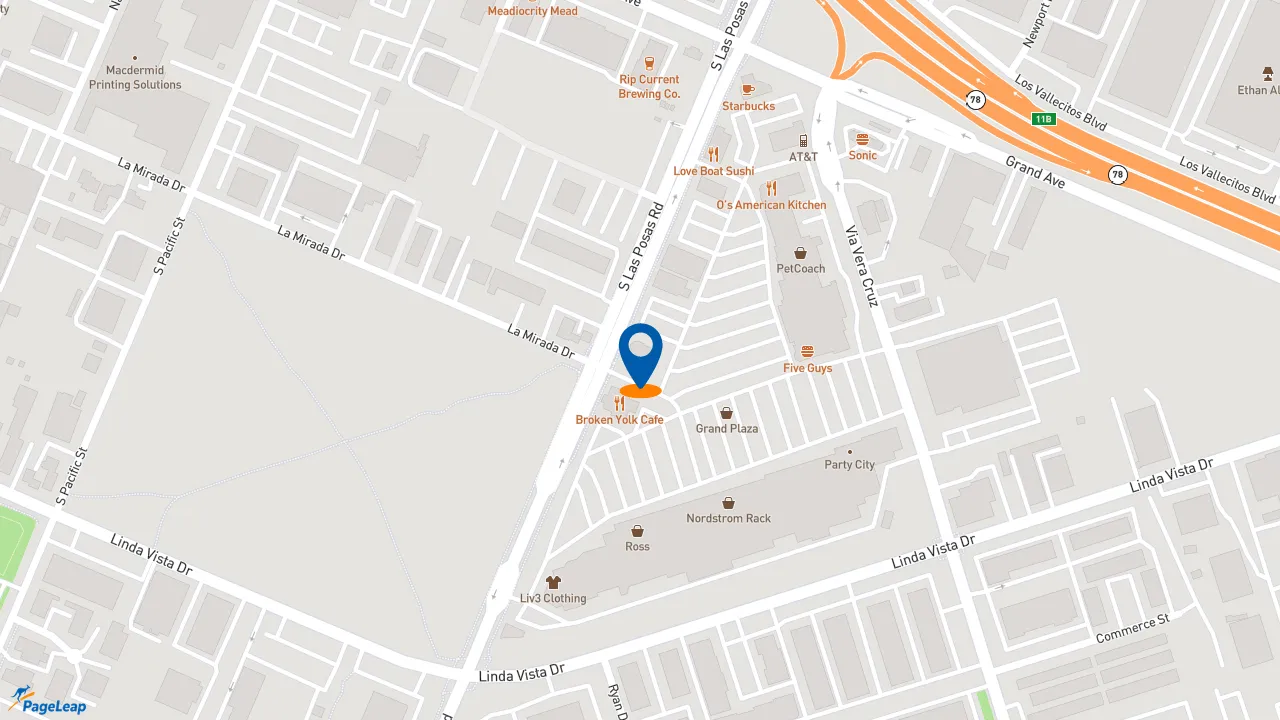 https://pageleap.com map showing location of Raising Cane&#039;s in San Marcos.