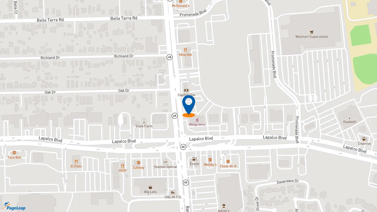 https://pageleap.com map showing location of Rally&#039;s in Marrero.