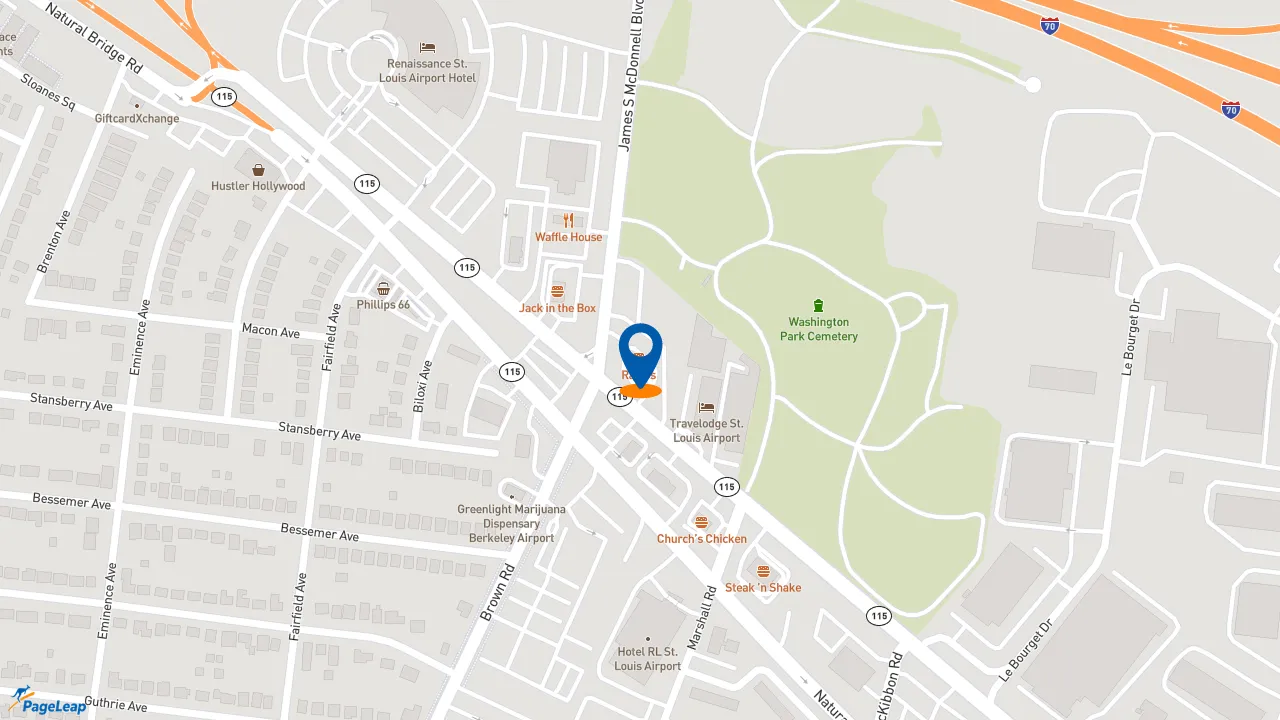 https://pageleap.com map showing location of Rally&#039;s in Berkeley.