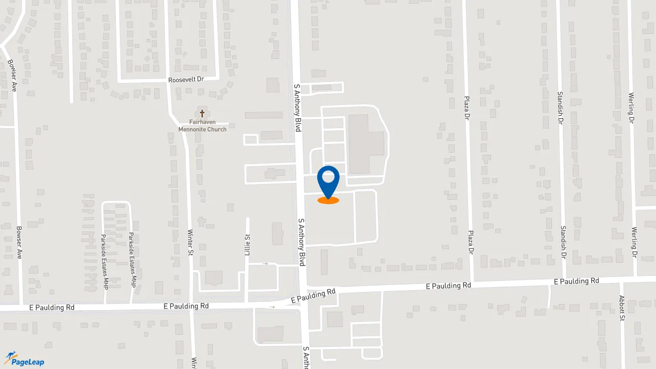 https://pageleap.com map showing location of Rally&#039;s in Fort Wayne.