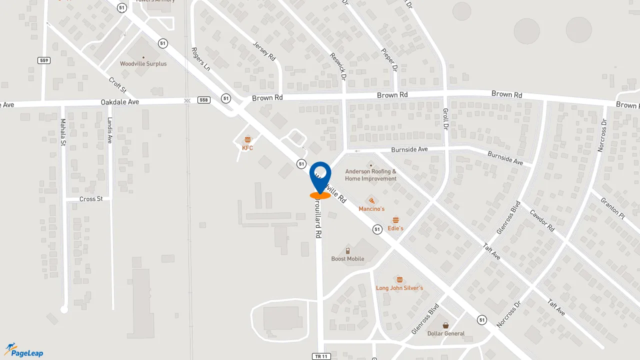 https://pageleap.com map showing location of Rally&#039;s in Oregon.
