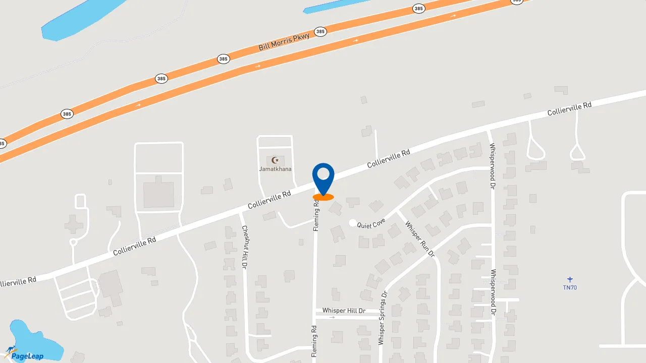 https://pageleap.com map showing location of Red Robin Gourmet Burgers and Brews in Collierville.