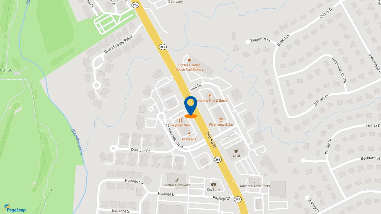 https://pageleap.com map showing location of Red Robin Gourmet Burgers and Brews in Pickerington.