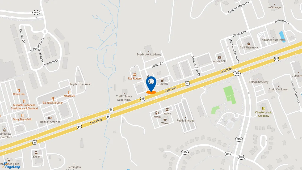 https://pageleap.com map showing location of Roy Rogers in Gainesville.
