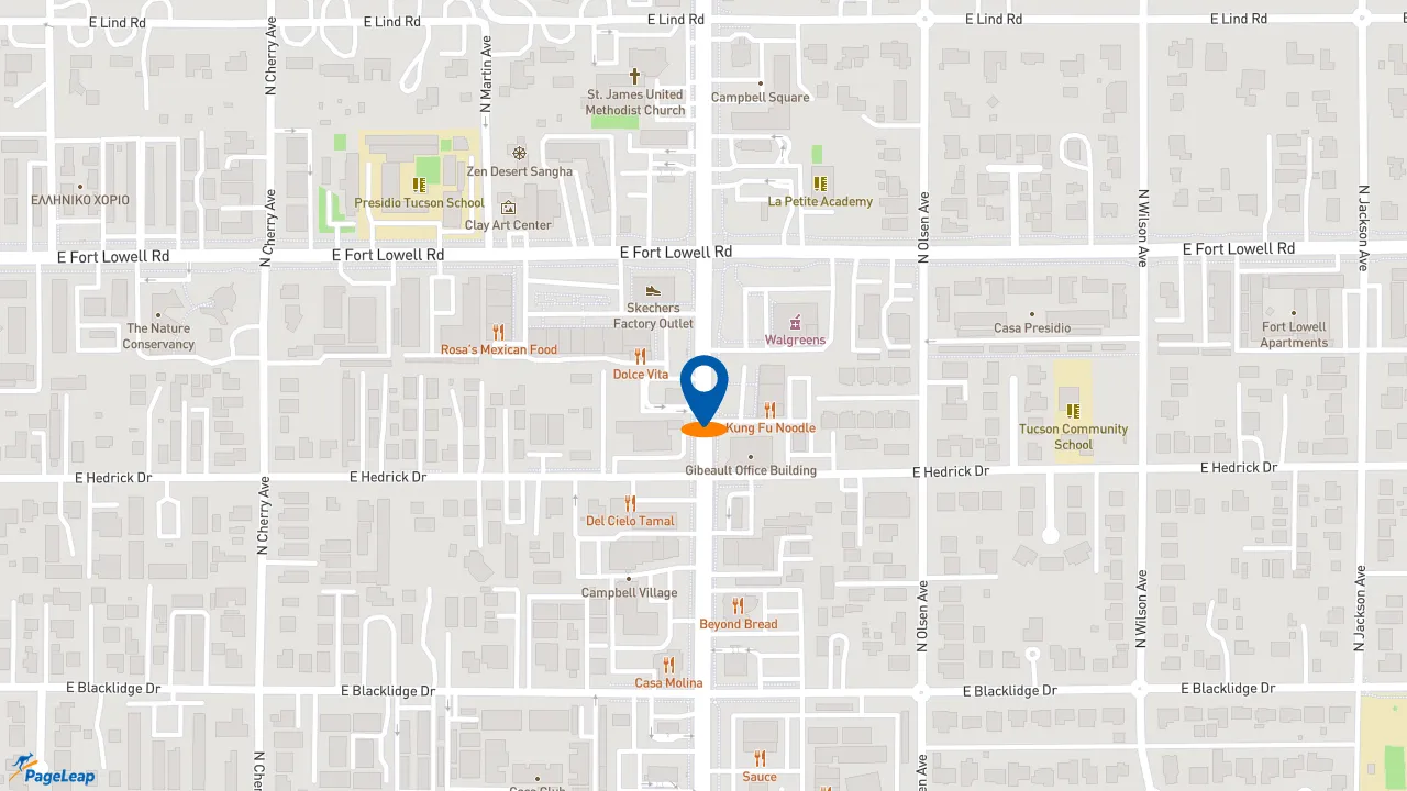 https://pageleap.com map showing location of Rubio&#039;s in Tucson.