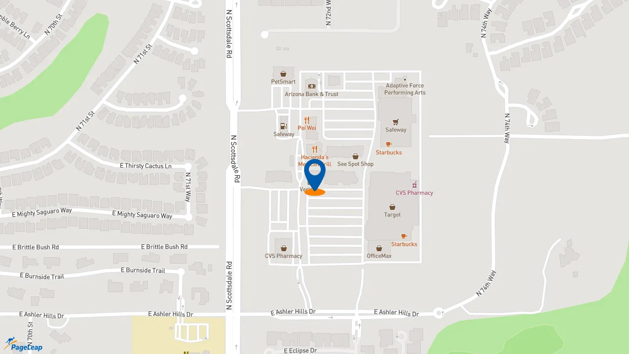https://pageleap.com map showing location of Rubio&#039;s in Scottsdale.