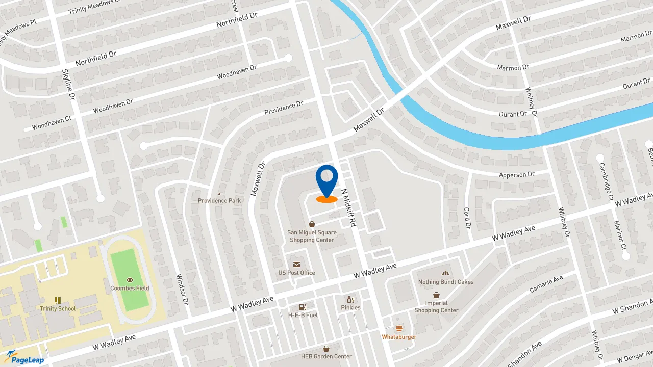 https://pageleap.com map showing location of Rusty Taco in Midland.