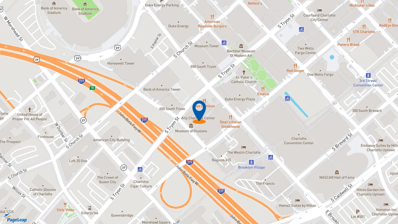 https://pageleap.com map showing location of Salata in Charlotte.