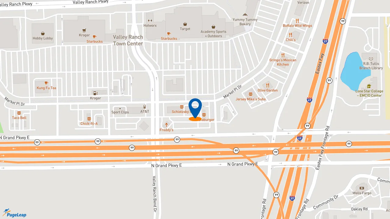 https://pageleap.com map showing location of Schlotzsky&#039;s in New Caney.