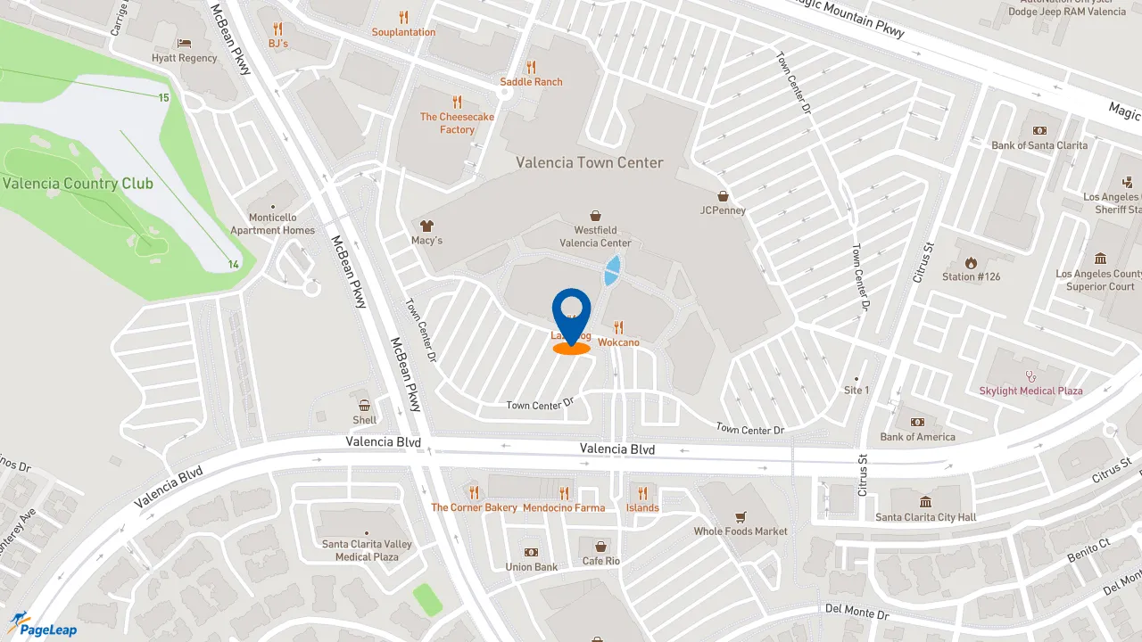 https://pageleap.com map showing location of Slater&#039;s 50/50 in Valencia.