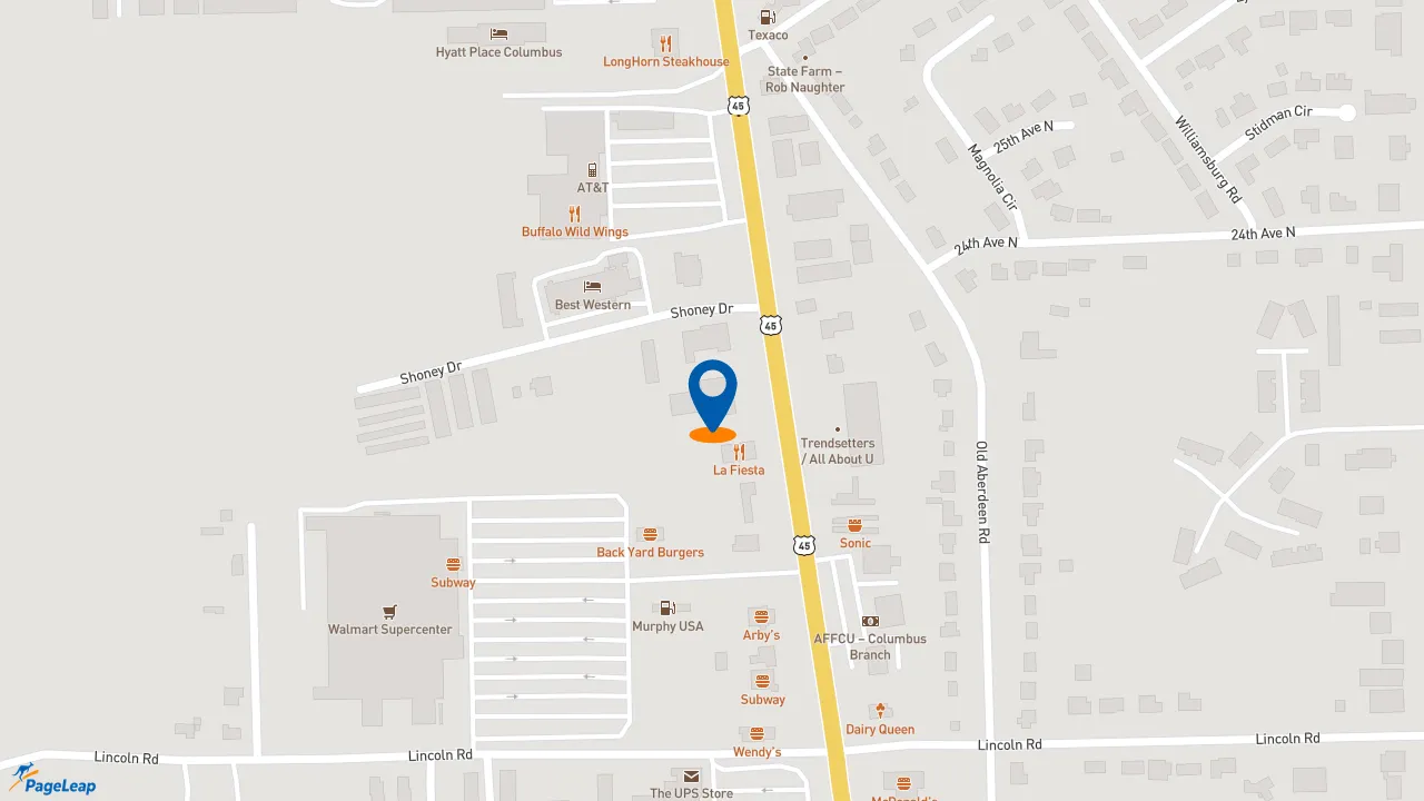 https://pageleap.com map showing location of Slim Chickens in Columbus.