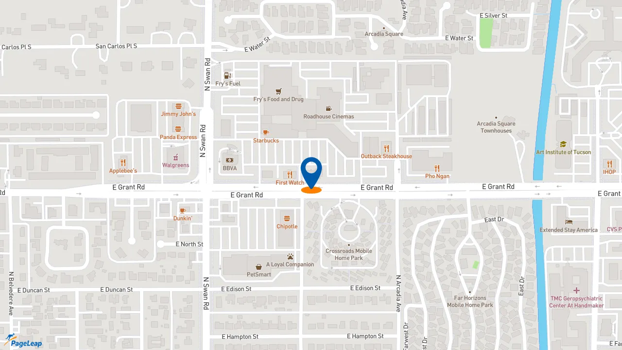 https://pageleap.com map showing location of Smashburger - CLOSED in Tucson.
