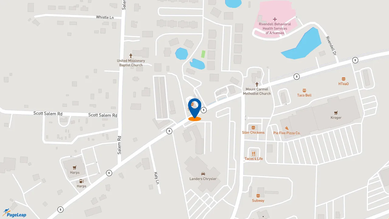 https://pageleap.com map showing location of Sonic Drive-In in Benton.