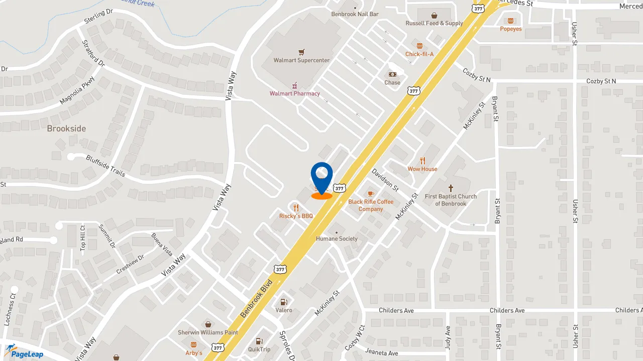 https://pageleap.com map showing location of Sonic Drive-In in Benbrook.