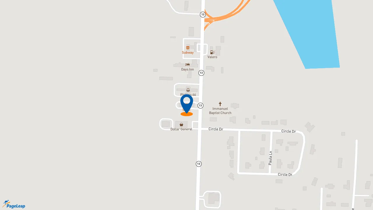 https://pageleap.com map showing location of Sonic Drive-In in Carlisle.