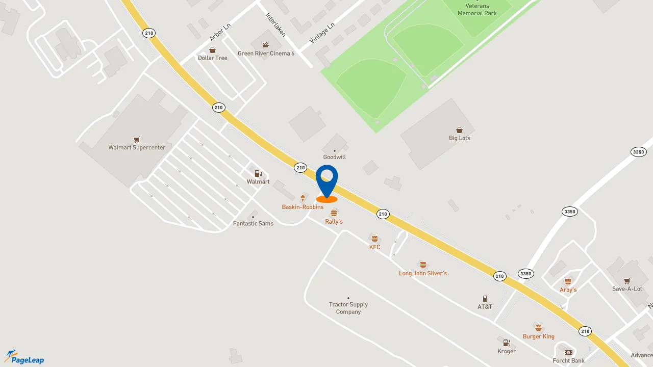 https://pageleap.com map showing location of Sonic Drive-In in Campbellsville.