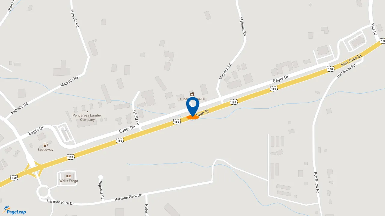 https://pageleap.com map showing location of Sonic Drive-In in Pagosa Springs.