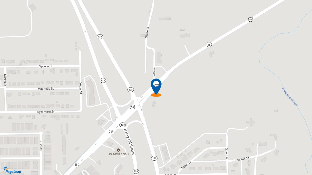 https://pageleap.com map showing location of Sonic Drive-In in Seguin.