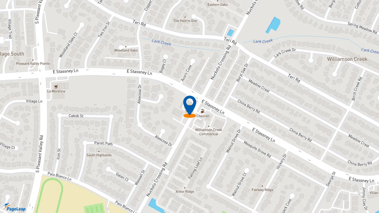 https://pageleap.com map showing location of Sonic Drive-In in Austin.