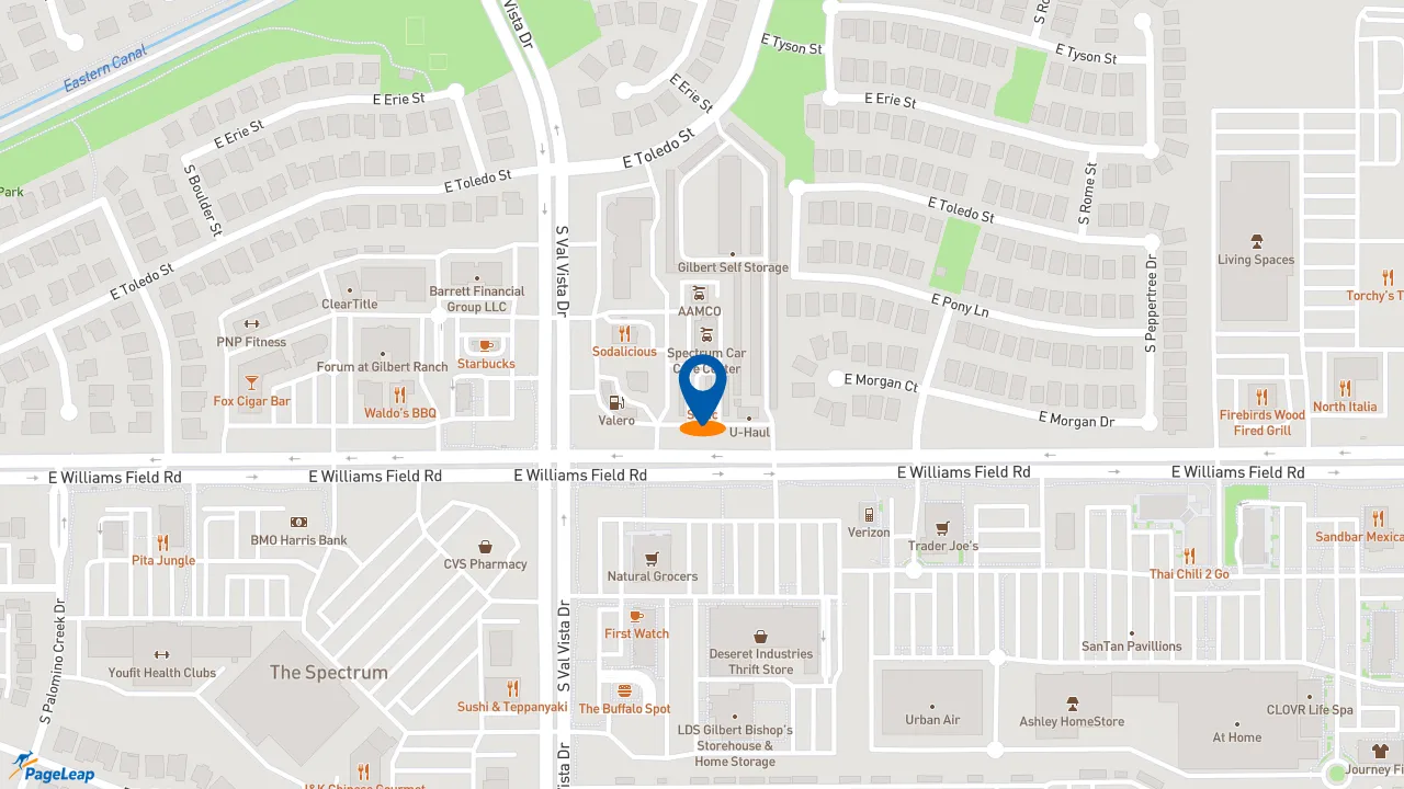 https://pageleap.com map showing location of Sonic Drive-In in Gilbert.