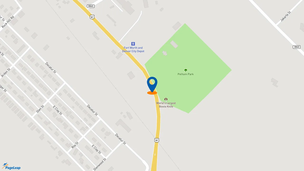 https://pageleap.com map showing location of Sonic Drive-In in Bowie.