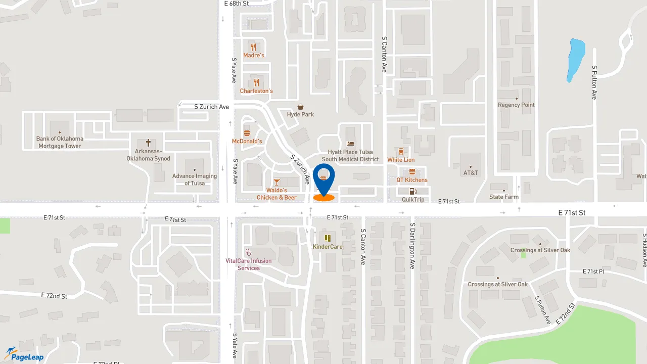 https://pageleap.com map showing location of Sonic Drive-In in Tulsa.